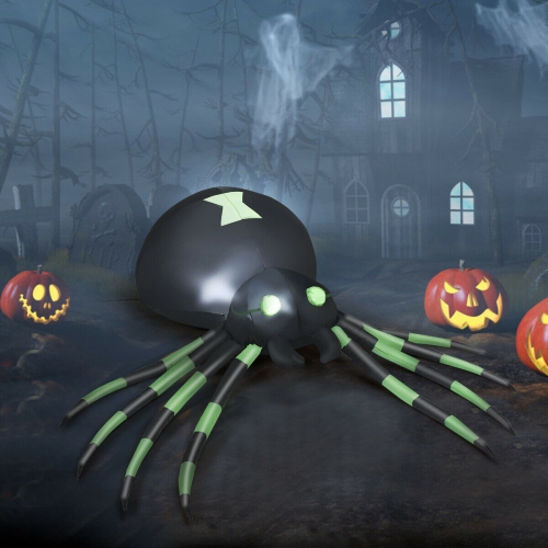 Gymax 6FT Halloween Inflatable Blow-Up Spider w/ LED Lights Outdoor Yard Decoration