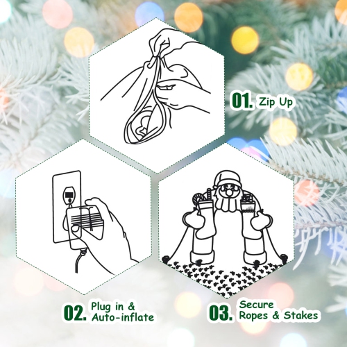 Gymax 6.5ft Inflatable Christmas Santa Riding Polar Bear Decoration w/ LED Light