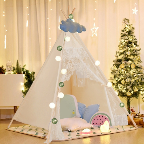 GYMAX  Kids Lace Teepee Tent Folding Children Playhouse W/bag Christmas