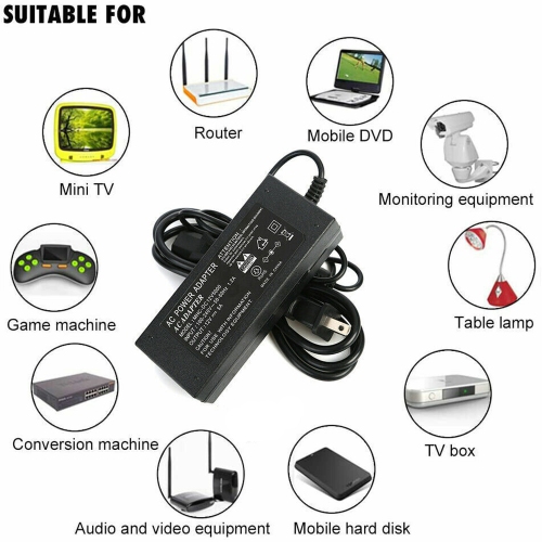 12V 3A Laptop Replacement Adapter Battery Charger Power Supply AC to DC Adapter For LED Strip Light CCTV
