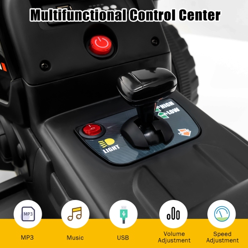 Costway Tracteur à Remorque Électrique 12V avec Télécommande et Lumières LED