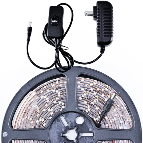 16.4' Feet Cool White 300 LEDs Light SMD3528 On/Off Switch Control Kit 110V Plug - LED Strip Lighting Reading Strip Night Lamp Bulb Accent Waterproof