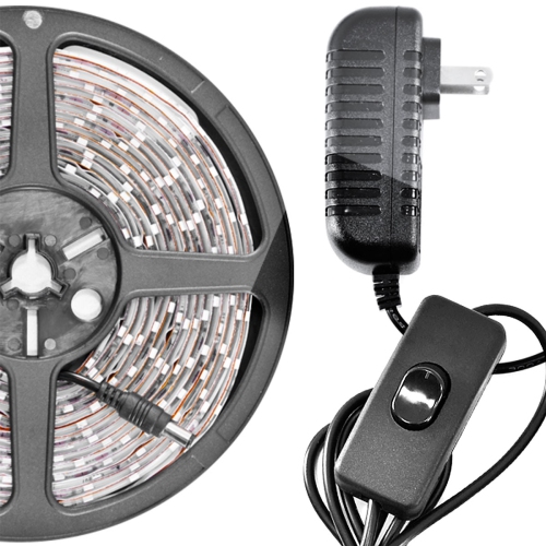 16.4' Feet Blue 300 LEDs Light SMD3528 On/Off Switch Control Kit 110V Plug LED Strip Lighting Reading Light Strip Night Light Lamp Bulb Accent Lights