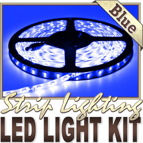 16.4' Feet Blue 300 LEDs Light SMD3528 On/Off Switch Control Kit 110V Plug LED Strip Lighting Reading Light Strip Night Light Lamp Bulb Accent Lights