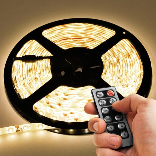 32.8' Feet Warm White 600 LEDs Light Remote Control Dimmer Kit SMD3528 110V Plug - LED Strip Lighting Reading Strip Night Lamp Bulb Accent Waterproof