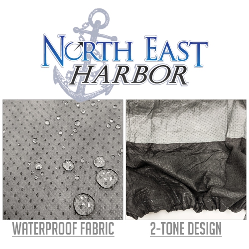 North East Harbor Outdoor Patio Standup Heater Cover, Fits Heaters with up to 18.5" Inch Base and 32" Inch Dome Top, Grey & Black