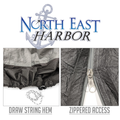 North East Harbor Outdoor Patio Standup Heater Cover, Fits Heaters with up to 18.5" Inch Base and 32" Inch Dome Top, Grey & Black