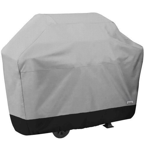 Premium Waterproof Barbeque BBQ Grill Cover - Large 64" Length - Breathable Material, Sunray Protected, and Weather Resistant Storage Cover - Gray wi