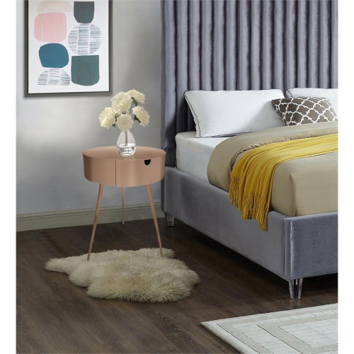 Meridian Furniture Bali Pink Metal Nightstand