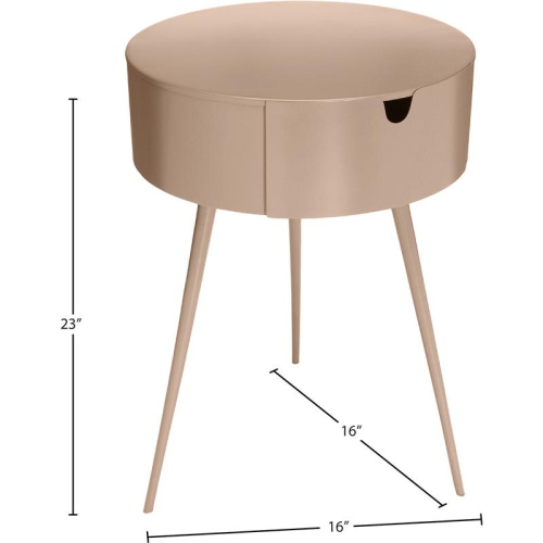 Meridian Furniture Bali Pink Metal Nightstand