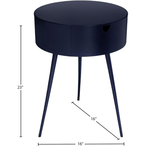 Meridian Furniture Bali Navy Metal Nightstand