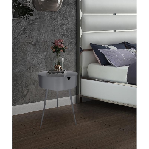 Meridian Furniture Bali Gray Metal Nightstand