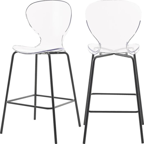 MERIDIAN FURNITURE  Clarion 27.5"h Counter Stool In Matte (Set Of 2) In Black