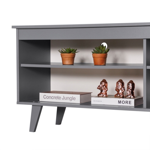 Madesa TV Stand Entertainment Center with 4 Shelves and Cable Management for 50, 55 Inch Media Storage Living Room and Bedroom Modern Wooden