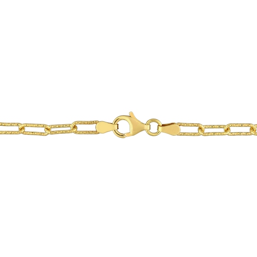 Amour Fancy Paperclip Chain Bracelet Yellow Silver