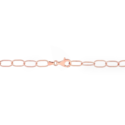 Amour Rolo Chain Bracelet Pink Silver