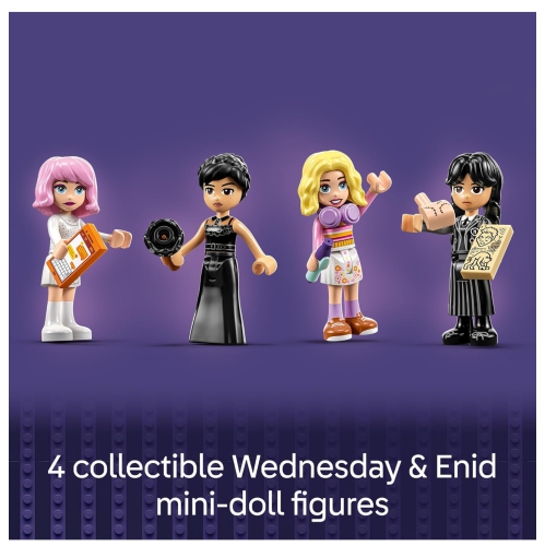 LEGO Mercredi et la chambre d'Enid - Jouet de construction pour jouer avec 4 figurines - Mercredi Addams pour enfants