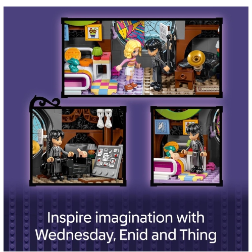 LEGO Mercredi et la chambre d'Enid - Jouet de construction pour jouer avec 4 figurines - Mercredi Addams pour enfants