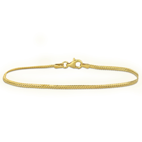 AMOUR  Herringbone Chain Bracelet Silver In Yellow