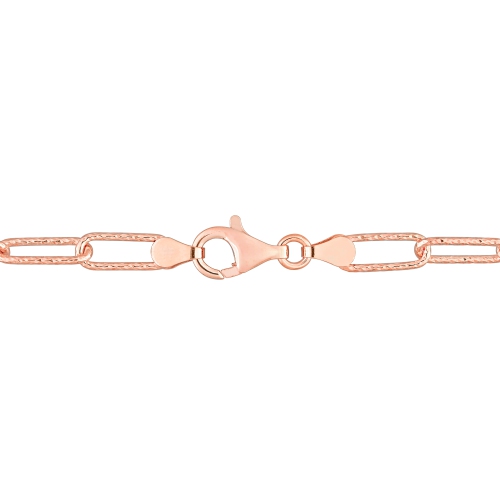 Amour Fancy Paperclip Chain Bracelet Pink Silver