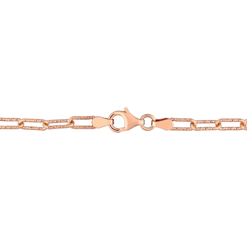 Amour Fancy Paperclip Chain Bracelet Pink Silver