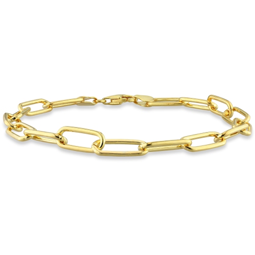 Amour Paperclip Chain Bracelet Yellow Silver