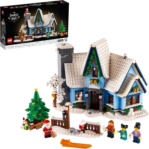 Image 1 of 6.. LEGO Icons Santa’s Visit 10293 Christmas House Model Building Set for Adults and Families, Festive Home Décor with Xmas Tree