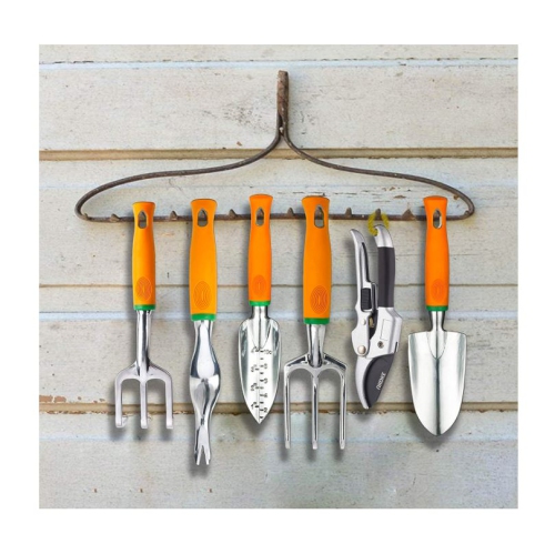 UKOKE Garden Tool Set, 12 Piece Aluminum Hand Tool Kit, Garden Canvas Apron with Storage Pocket, Outdoor Tool, Heavy Duty Gardening Work Set with