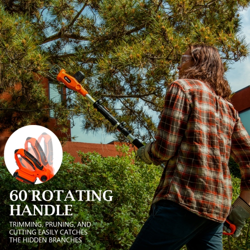 Ukoke Cordless Pole Tree Pruning 8.3-Inch Blade Saw for Tree Trmming, 20V 2.0A Battery & Charger Included,UPS-01