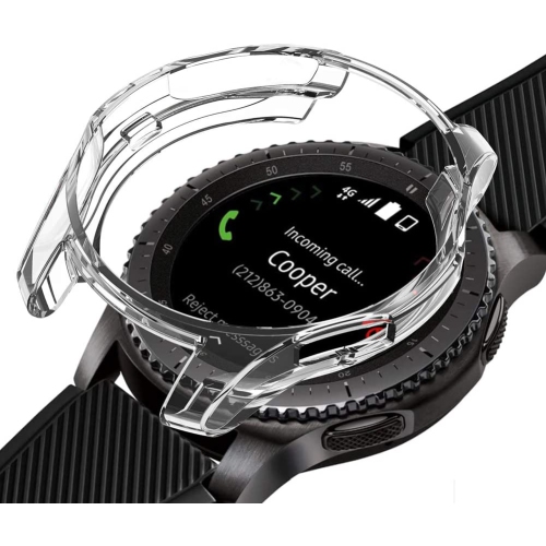 étui Housse de protection robuste avec protecteur d'écran en verre trempé pour Samsung Galaxy Watch 5, 40mm, transparent
