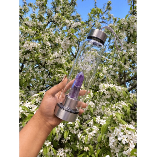 Shiva’s Stone Crystal Infused Water Bottle - Amethyst