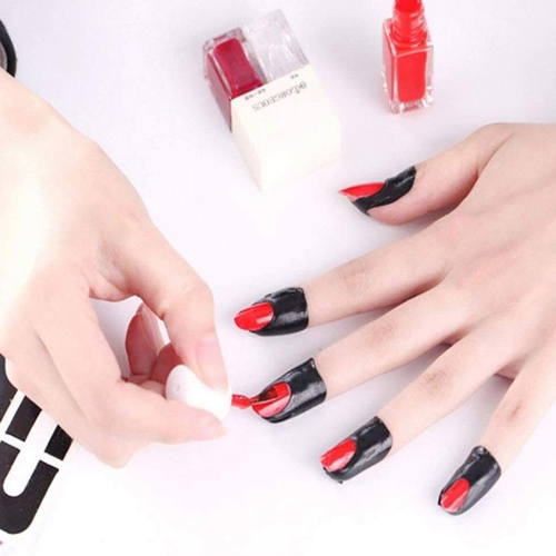 ISTAR 10pcs U-shape Nail Protector Stickers Portable Spill-resistant Peel Off Tape Painting Finger Nail Form Cover Guide Sticker