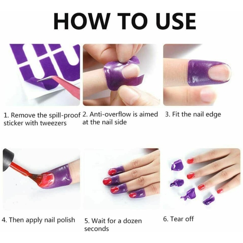 ISTAR 10pcs U-shape Nail Protector Stickers Portable Spill-resistant Peel Off Tape Painting Finger Nail Form Cover Guide Sticker