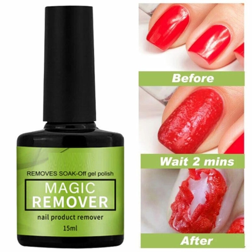 Gel Nail Polish Remover 15ml,Easily & Quickly Remove Soak Off Gel Polish, Doesn't Hurt Nails, for UV Plastic Nails, Acrylic Nails, Natural Nails