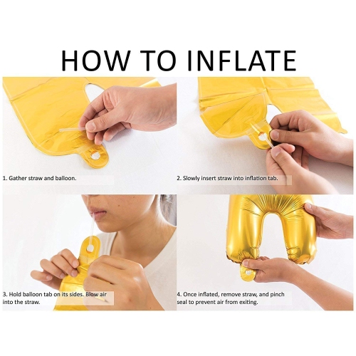 Gold Hanging Happy Birthday Balloons Banner for Party Decorations