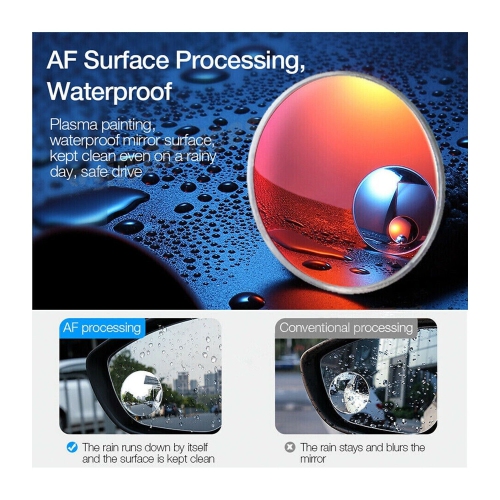 2pcs Car 360 Degree Wide Angle Convex Mirror Small Round Side Blind Spot Rear View Parking Mirror Frameless Blind Spot Mirror