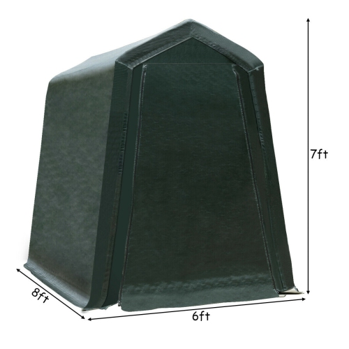 Gymax 6'x8' Patio Tent Carport Storage Shelter Shed Car Canopy Heavy Duty Green