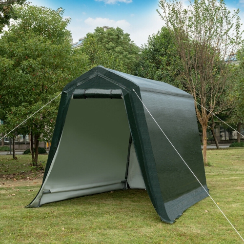 Gymax 6'x8' Patio Tent Carport Storage Shelter Shed Car Canopy Heavy Duty Green