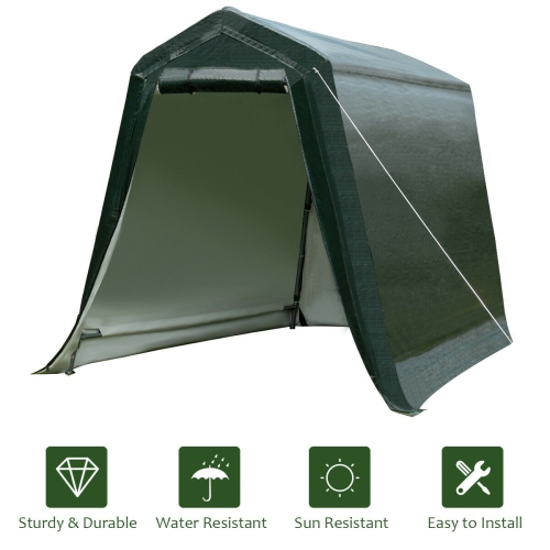 Gymax 6'x8' Patio Tent Carport Storage Shelter Shed Car Canopy Heavy Duty Green