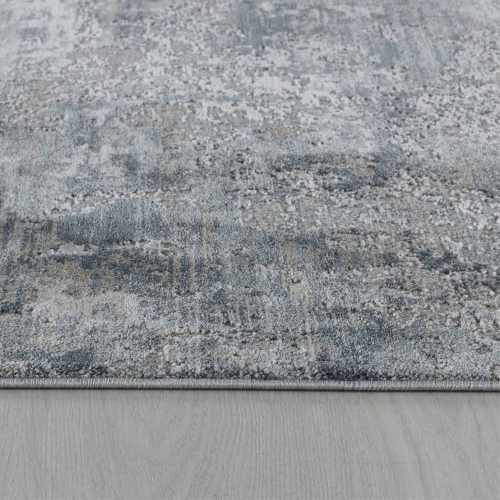 Tapis d'intérieur moderne Rug Branch, bleu côtier abstrait, gris