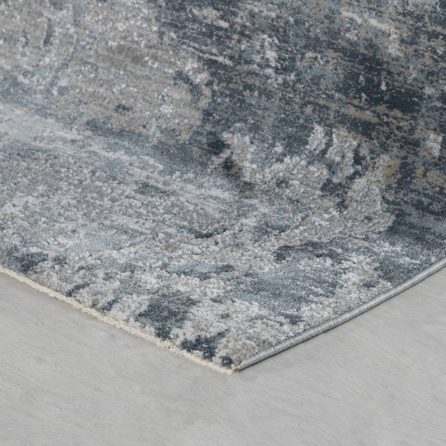 Tapis d'intérieur moderne Rug Branch, bleu côtier abstrait, gris