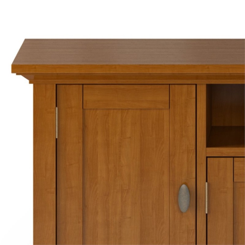 Simpli Home Redmond Wood 72" Transitional TV Media Stand in Light Golden Brown For TVs up to 80"