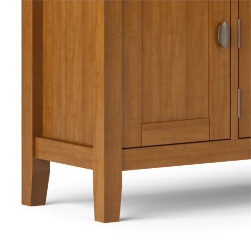 Simpli Home Redmond Wood 72" Transitional TV Media Stand in Light Golden Brown For TVs up to 80"