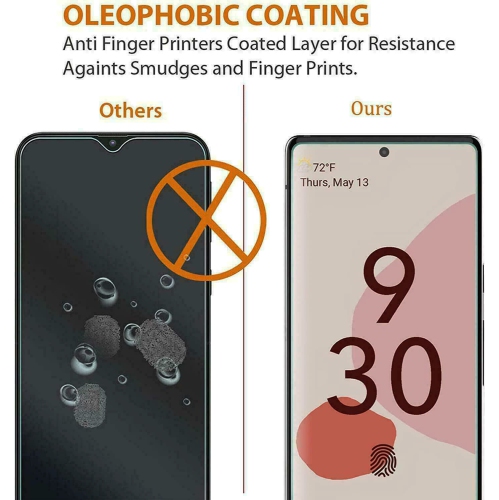 [2 PACK] Google Pixel 6 Screen Protector Tempered Glass Screen Protector Guard - Case Friendly