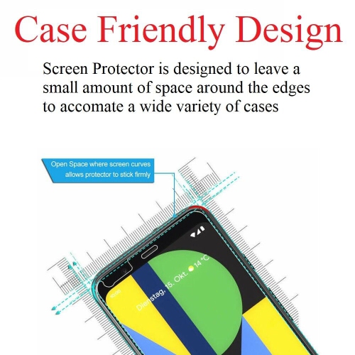 [2 PACK] Google Pixel 6 Screen Protector Tempered Glass Screen Protector Guard - Case Friendly
