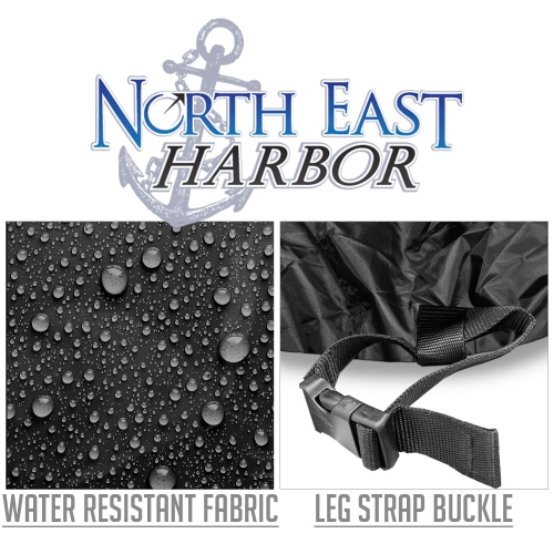 North East Harbor Outdoor Firewood Log Rack Cover - 144"L x 24"W x 42"H - Sunray Protected, and Weather Resistant Storage Cover - Black