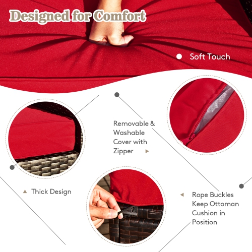 Costway 8PCS Patio Rattan Furniture Set Space-Saving Storage Cushion