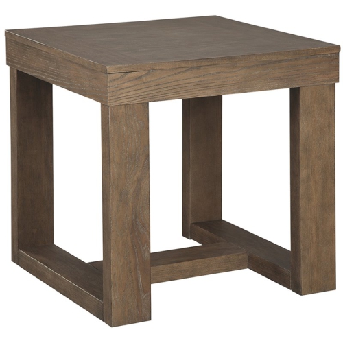ASHLEY FURNITURE  Cariton Square End Table In Grayish In Brown