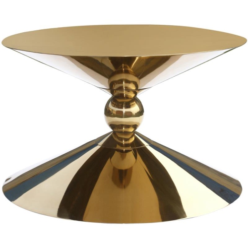 MERIDIAN FURNITURE  Malia Metal Hourglass Shaped Coffee Table In Gold