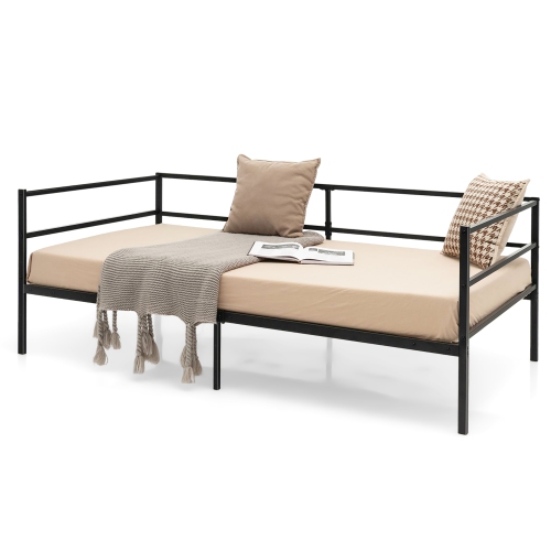 Costway Twin Daybed Sofa Bed Frame Metal Platform with Headboard for Guest Living Room